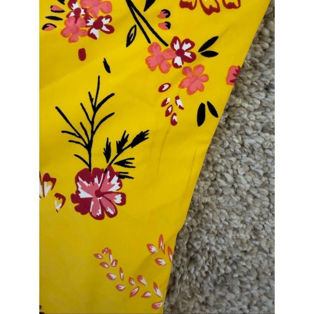 Birdsong Yellow Floral Bikini Set Underwire Halter Top 36D Bottom L - Picture 9 of 12